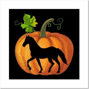 Horse in pumpkin Posters and Art